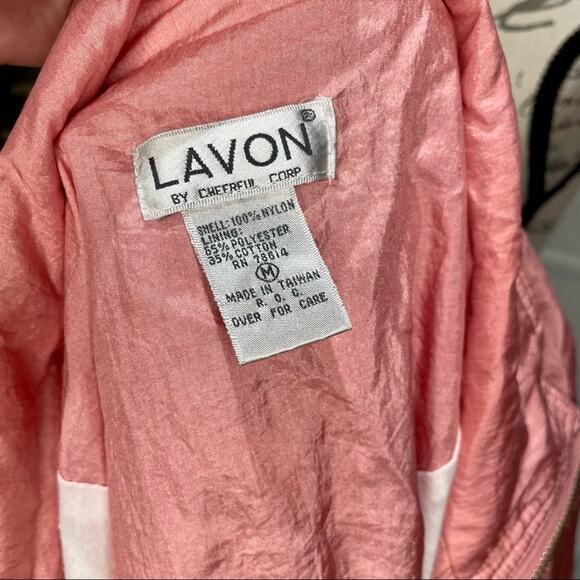 Vintage 80s Pink Seashell Grandma Oversized Windbreaker Sz M Shell Button - Picture 10 of 11